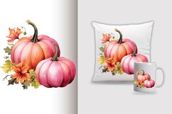 Halloween Watercolor pumpkin carving Sublimation PNG Clipart
