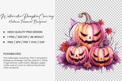 Watercolor pumpkin carving Sublimation PNG Clipart