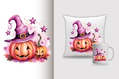 Watercolor pumpkin carving Sublimation PNG Clipart