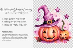 Watercolor pumpkin carving Sublimation PNG Clipart