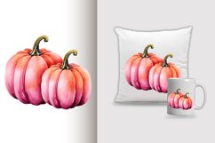 Watercolor pumpkin carving Sublimation PNG Clipart
