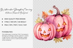 Watercolor pumpkin carving Sublimation PNG Clipart