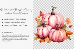 Watercolor pumpkin carving Sublimation PNG Clipart