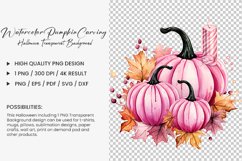 Watercolor pumpkin carving Sublimation PNG Clipart