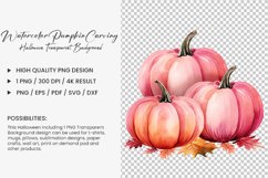 Watercolor pumpkin carving Sublimation PNG Clipart