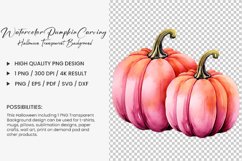 Watercolor pumpkin carving Sublimation PNG Clipart