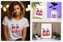 Watercolor pumpkin carving Sublimation PNG Clipart