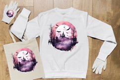 Watercolor Scary Night Sublimation Clipart 