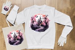 Watercolor Scary Night Sublimation Clipart 