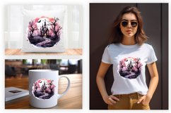 Watercolor Scary Night Sublimation Clipart 