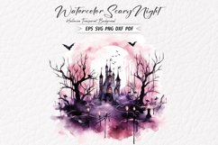 Watercolor Scary Night Sublimation Clipart 