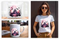 Watercolor Scary Night Sublimation Clipart 