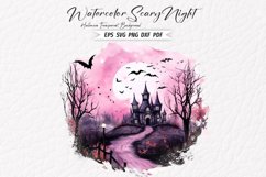 Watercolor Scary Night Sublimation Clipart 