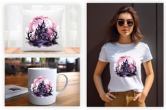 Watercolor Scary Night Sublimation Clipart 