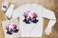 Watercolor Scary Night Sublimation Clipart 