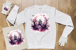Watercolor Scary Night Sublimation Clipart 