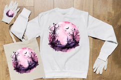 Watercolor Scary Night Sublimation Clipart 