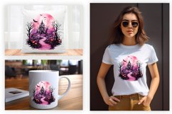 Watercolor Scary Night Sublimation Clipart 