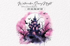 Watercolor Scary Night Sublimation Clipart 