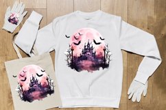 Watercolor Scary Night Sublimation Clipart 