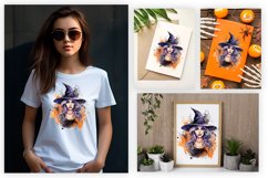 Watercolor Spooky Witch Clipart Design