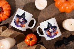 Watercolor Spooky Witch Clipart Design