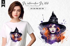 Watercolor Spooky Witch Clipart Design