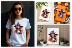 Watercolor Spooky Witch Clipart Design