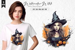 Watercolor Spooky Witch Clipart Design