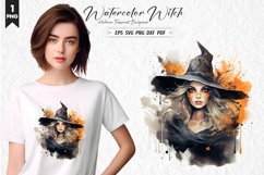 Watercolor Spooky Witch Clipart Design