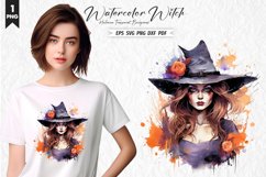 Watercolor Spooky Witch Clipart Design
