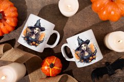 Watercolor Spooky Witch Clipart Design