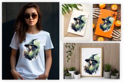 Watercolor Spooky Witch Clipart Design