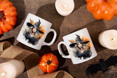 Watercolor Spooky Witch Clipart Design