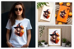 Watercolor Spooky Witch Clipart Design