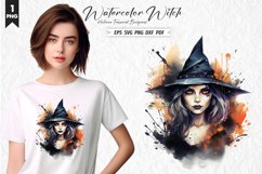 Watercolor Spooky Witch Clipart Design