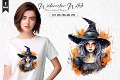 Watercolor Spooky Witch Clipart Design
