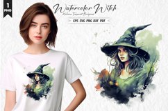 Watercolor Spooky Witch Clipart Design