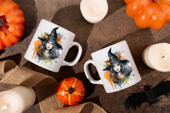 Watercolor Spooky Witch Clipart Design