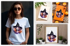 Watercolor Spooky Witch Clipart Design