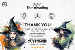 Watercolor Spooky Witch Clipart Design
