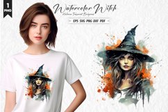 Watercolor Spooky Witch Clipart PNG Design