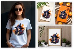 Watercolor Spooky Witch Sublimation Clipart Design