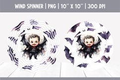 Halloween Watercolor Wind Spinner Sublimation | Cute Vampire Product Image 1