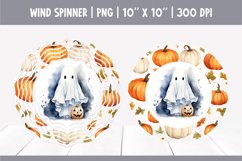 Halloween Watercolor Wind Spinner Sublimation | Ghost Product Image 1