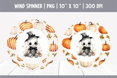 Halloween Watercolor Wind Spinner Sublimation | Skeleton Product Image 1