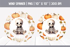 Halloween Watercolor Wind Spinner Sublimation | Skeleton Product Image 1