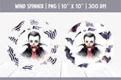 Halloween Watercolor Wind Spinner Sublimation | Cute Vampire Product Image 1