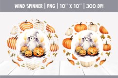 Halloween Watercolor Wind Spinner Sublimation | Cute Ghost Product Image 1