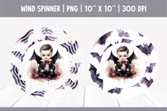 Halloween Watercolor Wind Spinner Sublimation | Cute Vampire Product Image 1